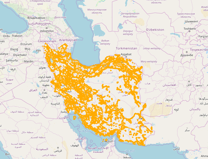 پوشش شبکه 3G ایرانسل در کل ایران