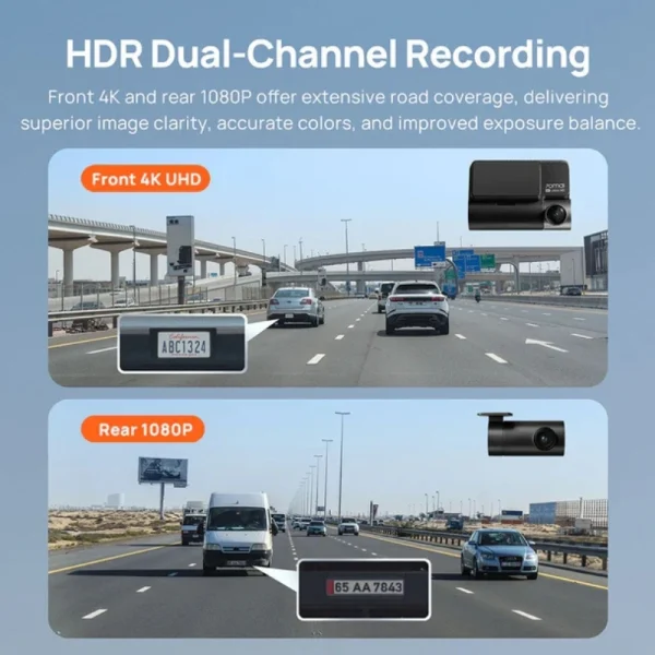 دوربین خودرو سونتی می | 70Mai Dash Cam 4K A810 با کیفیت 4K، GPS داخلی و فناوری دید در شب