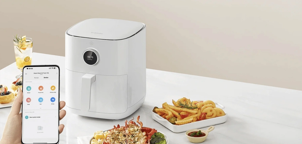 سرخکن هوشمند شیائومی ظرفیت 4.5 لیتری | Mi Smart Air Fryer 4.5L با ظرفیت ۴.۵ لیتری، کنترل هوشمند و پشتیبانی از دستیار صوتی گوگل