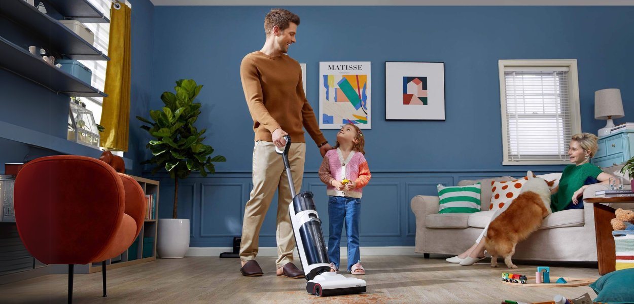 جارو شارژی روبوراک | Roborock Dyad Air با قدرت مکش 17000Pa، مخازن جداگانه آب و قابلیت تمیزکاری دقیق