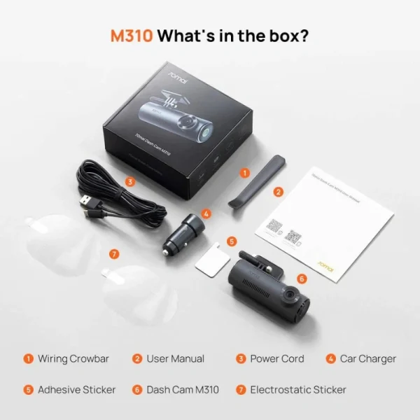 دوربین خودرو سونتی می | 70Mai Dash Cam M310 با کیفیت 2K QHD، پشتیبانی از فرمان‌های صوتی