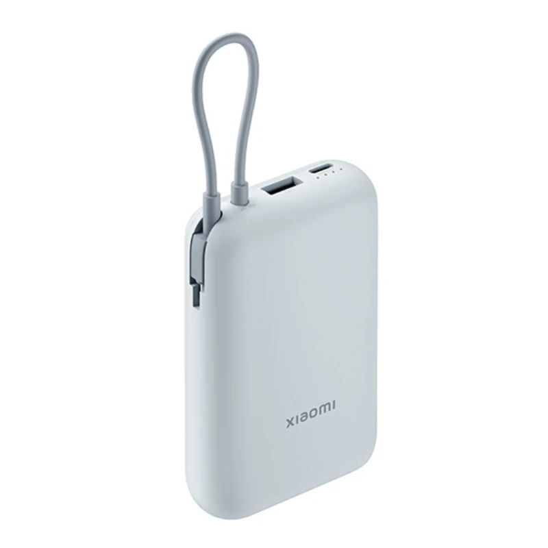 Mi Power Bank 10000mAh P15ZM-ice blue پاوربانک 10000mAh شیائومی | Mi Power Bank 10000mAh P15ZM با کابل یکپارچه USB-C و پشتیبانی از شارژ سریع دوطرفه