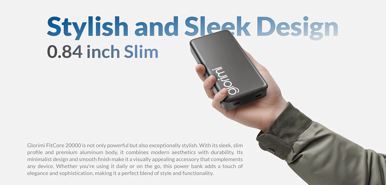 پاوربانک 20000mAh گلوریمی | Glorimi Power Bank FitCore 20000mAh